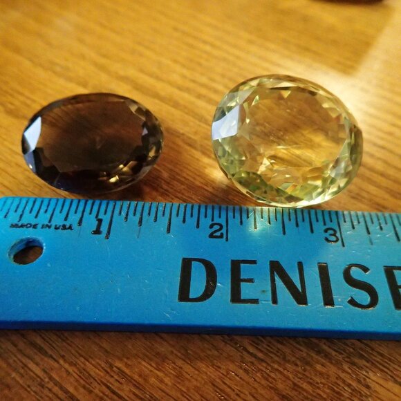 Yellow and Smoky Quartz cut stones